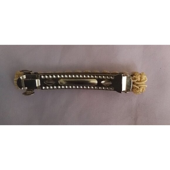 Vintage Cream Braided Hair Clip Barrette - Picture 2 of 2